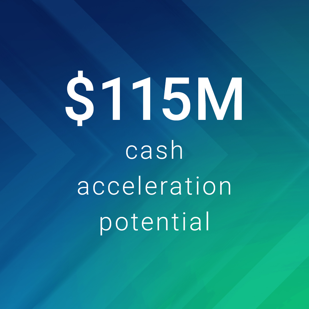 $115M cash acceleration potential case study